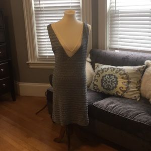 Grey Knit Dress with Ivory Slip Size 3 (large)